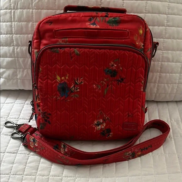 Lug Red Floral Quilted Women\'s Bag lug | Bags | Lug Compass Bouquet Red Quilted Crossbody With  main image 3